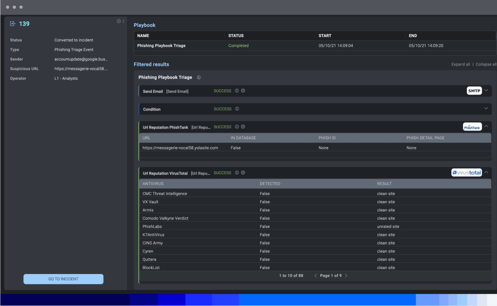 Cloud SOAR (Security Orchestration, Automation, and Response) 3 dashboard AdvancedTriage 2